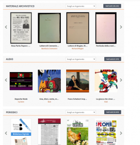 materiale archivistico, materiale audio e periodici