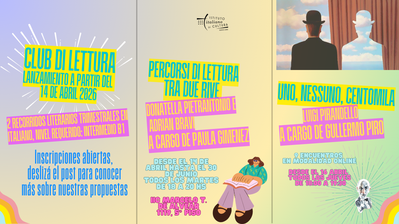 L’Istituto Italiano di cultura presenta il suo nuovo Club di Lettura